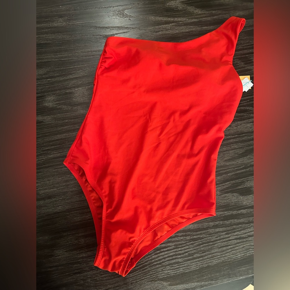 Kona Sol True Red One-Shoulder Swimsuit